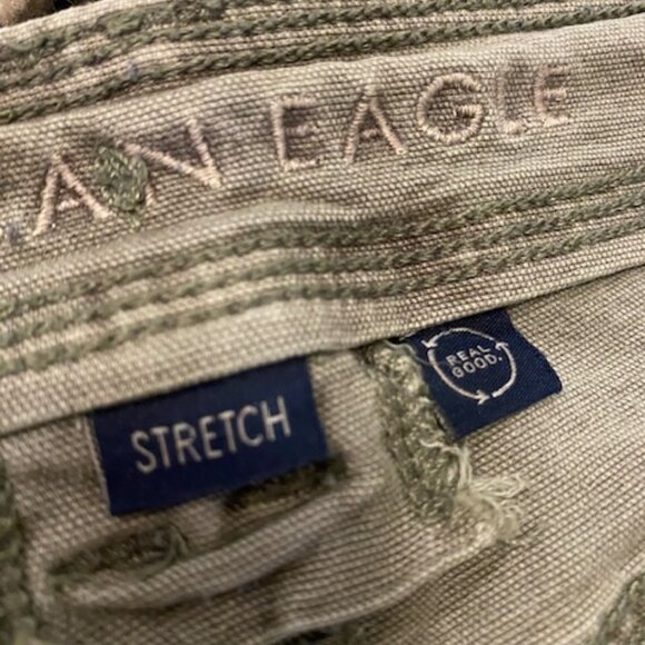American Eagle Outfitters Khaki green boot Cut Cargo jeans size 00 - Picture 5 of 14